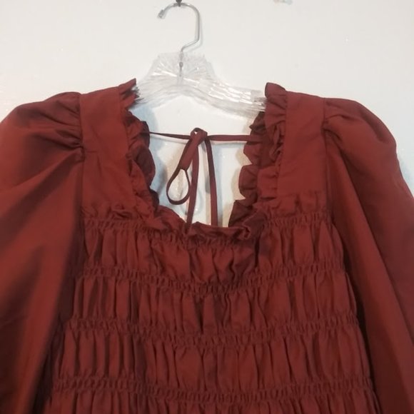 Milk & Honey women's size L rust colored long sleeve blouse - Picture 2 of 15